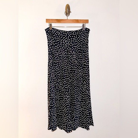 & Other Stories Dresses & Skirts - & Other Stories Black/Dark Navy Polka Dot Sidi Satin Skirt